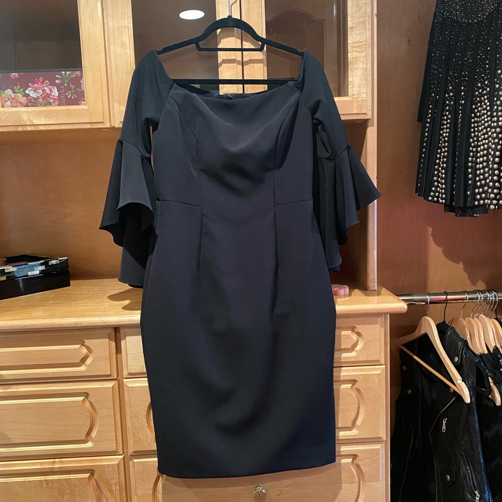 Milky black dress with butterfly sleeves
